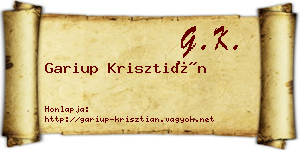 Gariup Krisztián névjegykártya